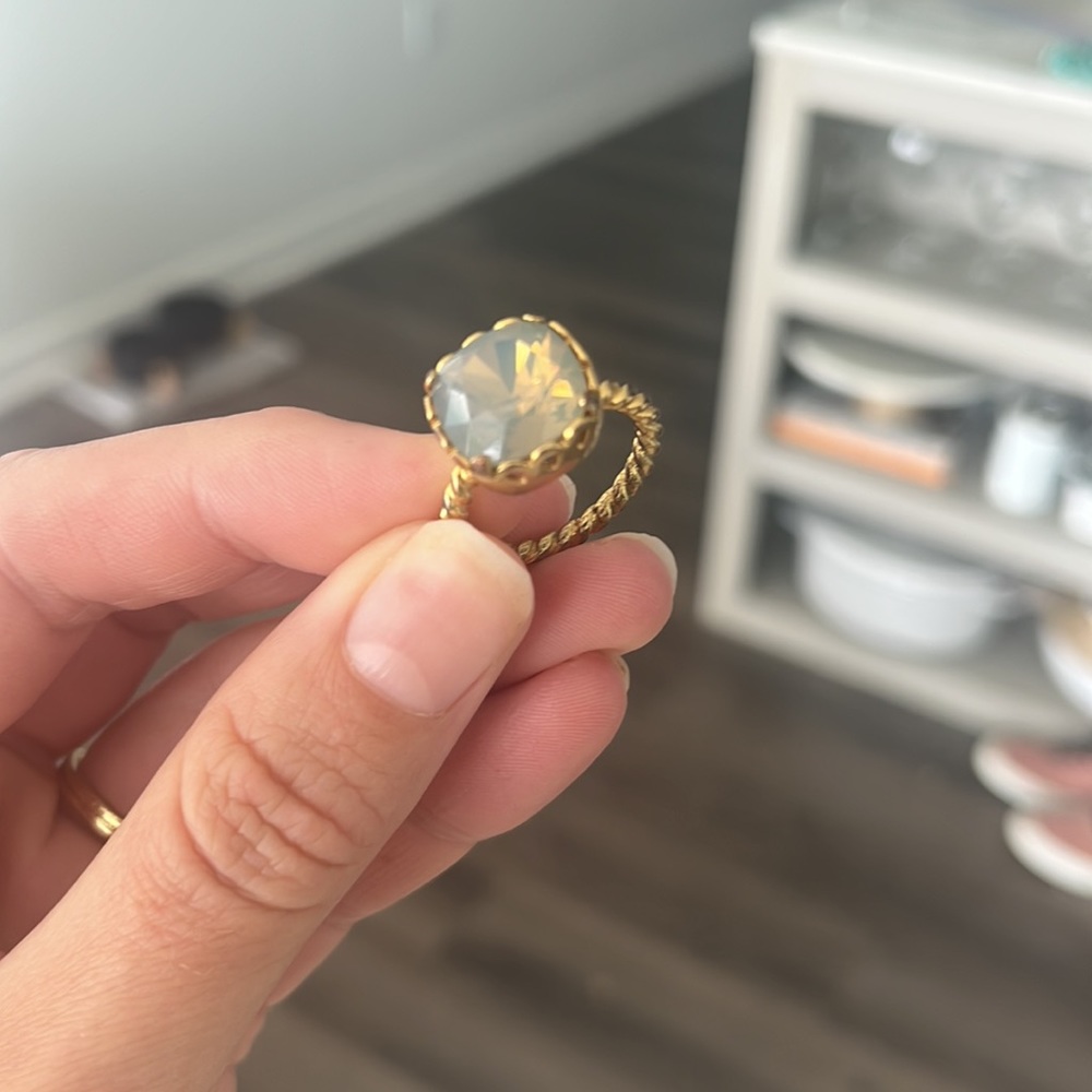 Gold & blue/gray ring - Picture 2 of 5
